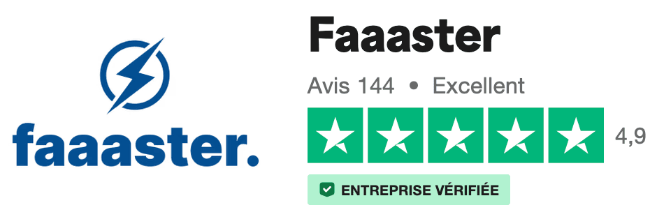 Faaaster - Excellente note sur Trust Pilot