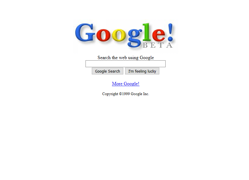Site Internet de Google en 1999